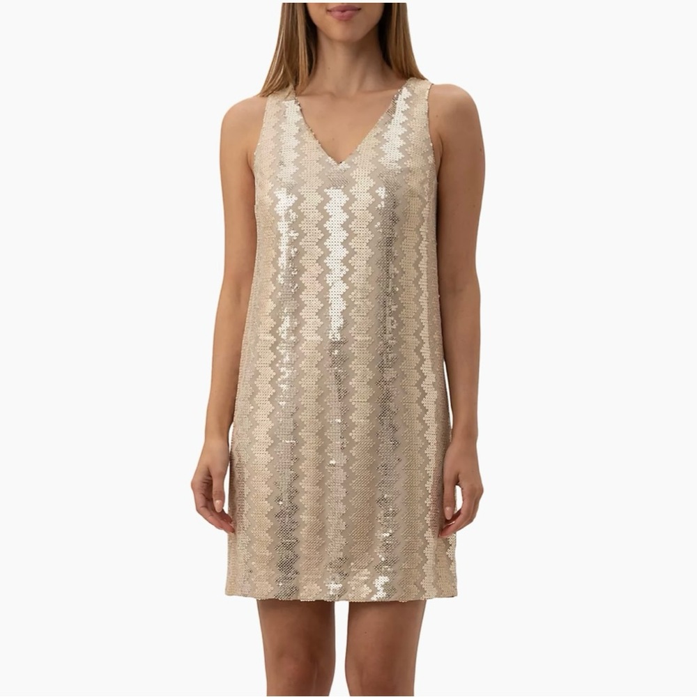 Trina Turk Gold Sequin Mini Dress